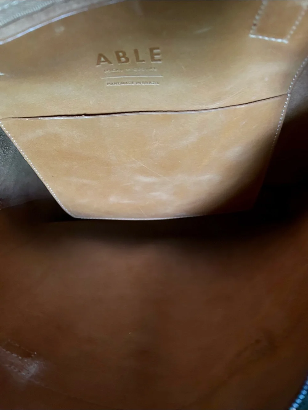 Able Elvira Large Top Zip Leather Tote